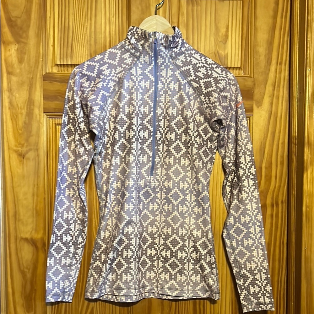 Nike Pro Geometric Half Zip Long Sleeve Top